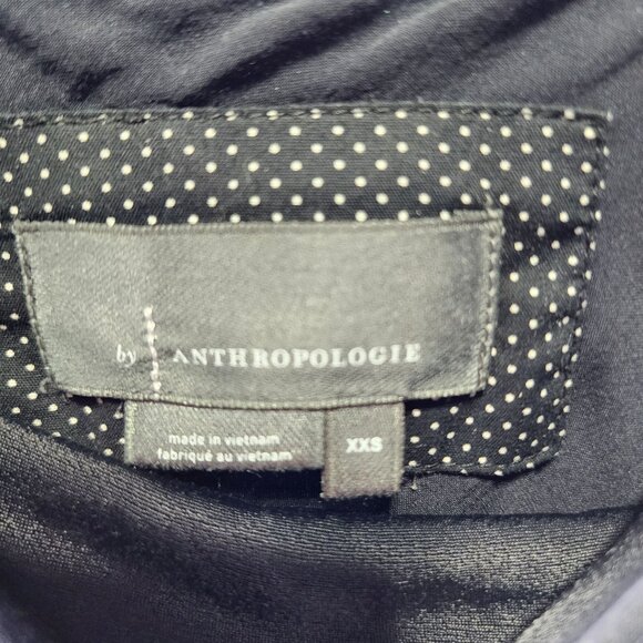 Anthropologie Black Silky Viscose Slip Dress Adjustable Straps‎ Satin Finish XXS - Picture 9 of 10